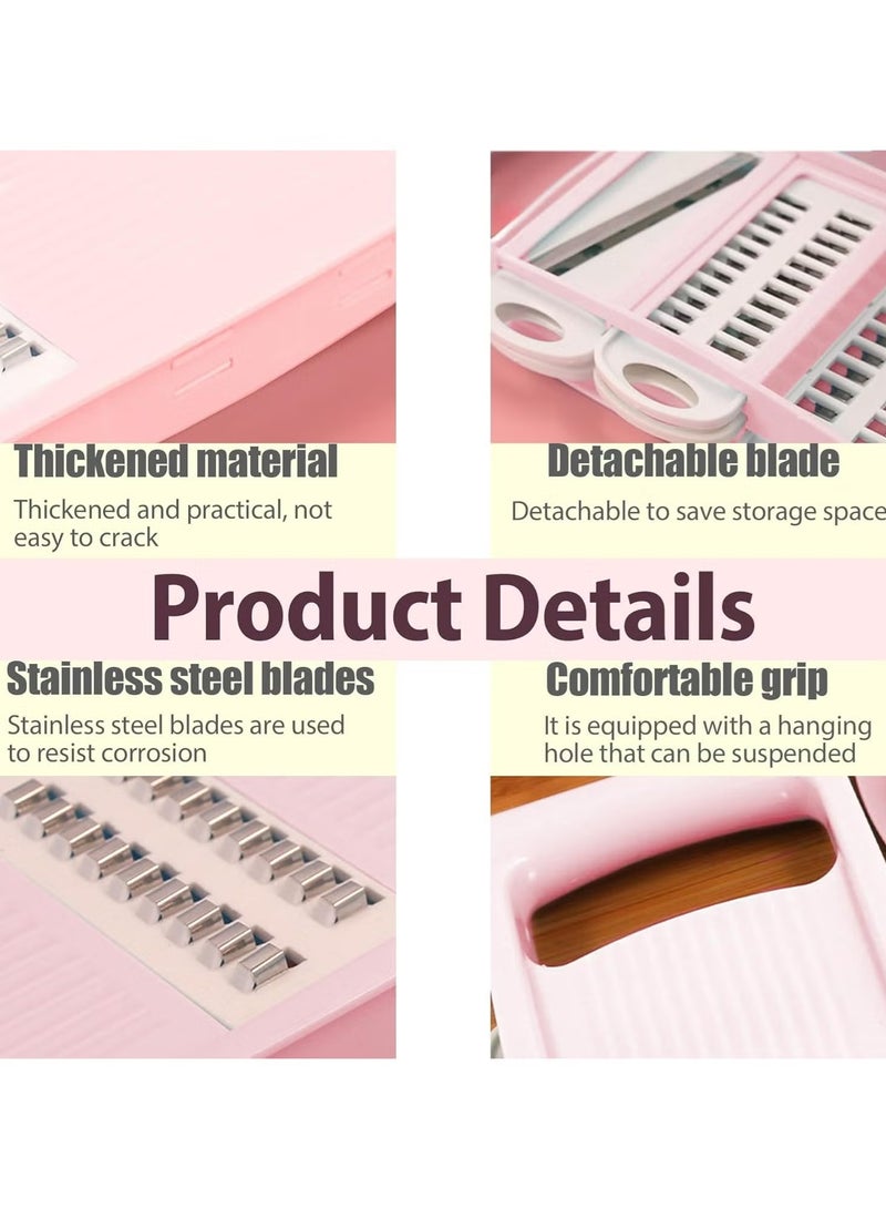 متجر 7 مبشرة خضار وفواكه يدوية متعددة الشفرات مع وعاء حماية وأداة تقشير – تصميم عملي لتقطيع وبشر متنوع - Image 2