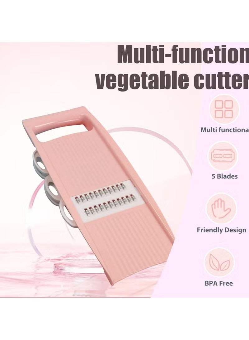 متجر 7 مبشرة خضار وفواكه يدوية متعددة الشفرات مع وعاء حماية وأداة تقشير – تصميم عملي لتقطيع وبشر متنوع - Image 5
