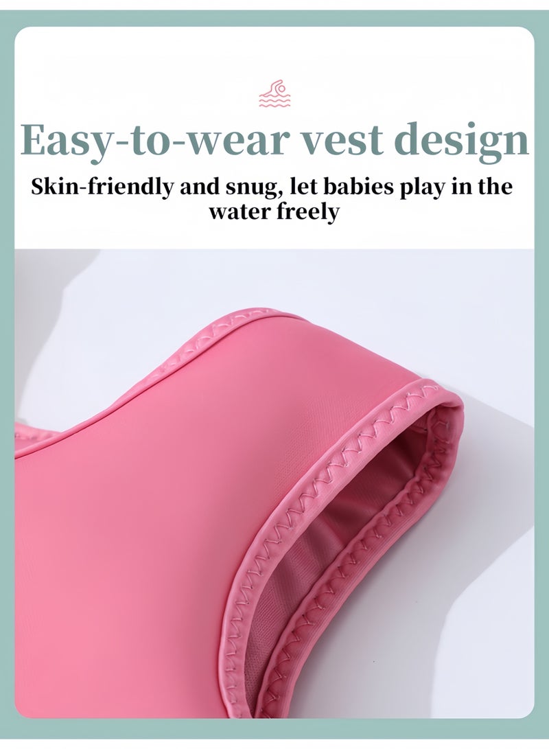 Harse Kids Adjustable Buoyancy Swimming Vest, Floatation Jacket for Children, Swim Training Aid and Float Support, Pink - Image 5