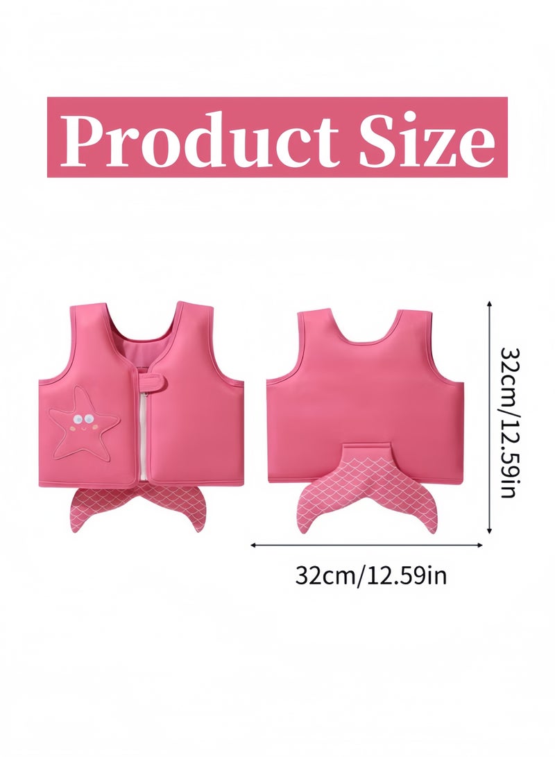 Harse Kids Adjustable Buoyancy Swimming Vest, Floatation Jacket for Children, Swim Training Aid and Float Support, Pink - Image 3