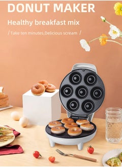 Mini Donut Maker Machine for Home, 1200W Double-Sided Heating Makes 7 Doughnuts with Non-Stick Surface for Kid Breakfast, Snacks, Desserts