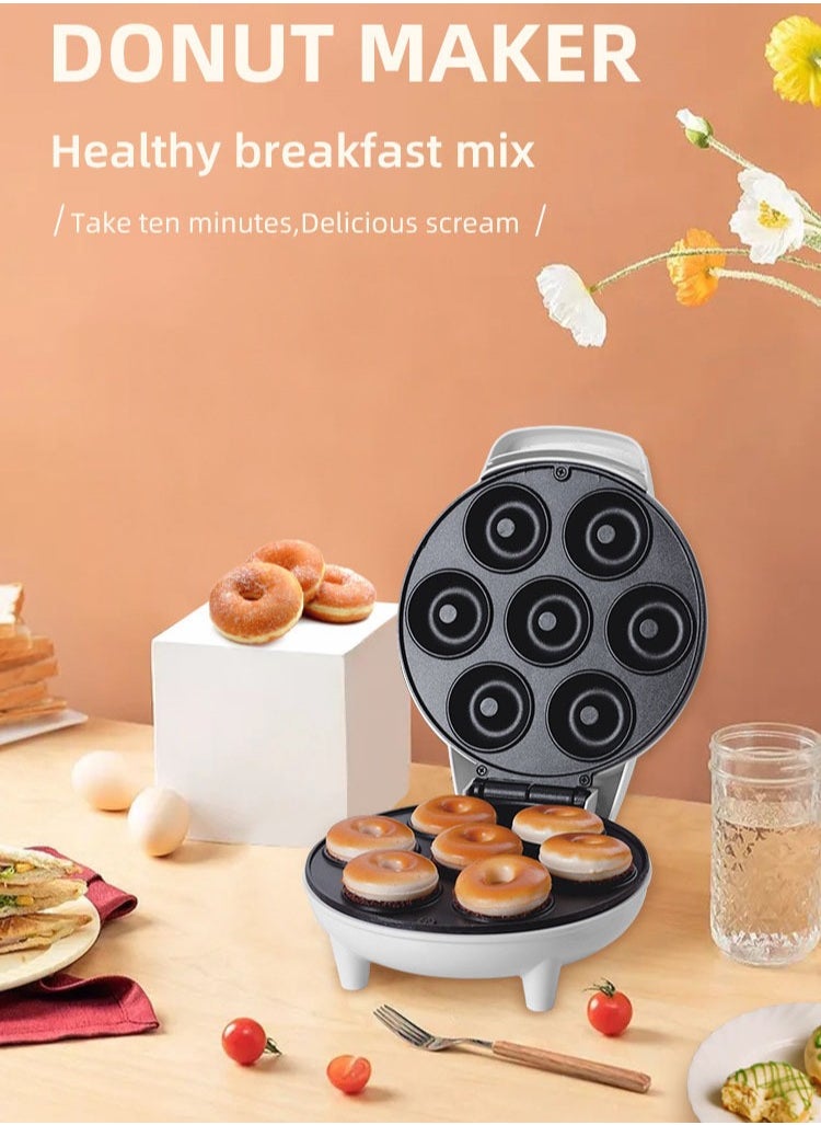 Joyelink - Mini Donut Maker Machine for Home, 1200W Double-Sided Heating Makes 7 Doughnuts with Non-Stick Surface for Kid Breakfast, Snacks, Desserts - Image 1