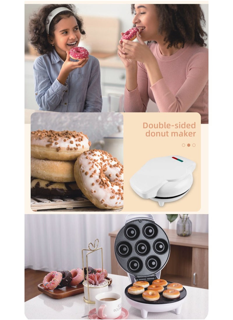 Joyelink - Mini Donut Maker Machine for Home, 1200W Double-Sided Heating Makes 7 Doughnuts with Non-Stick Surface for Kid Breakfast, Snacks, Desserts - Image 1