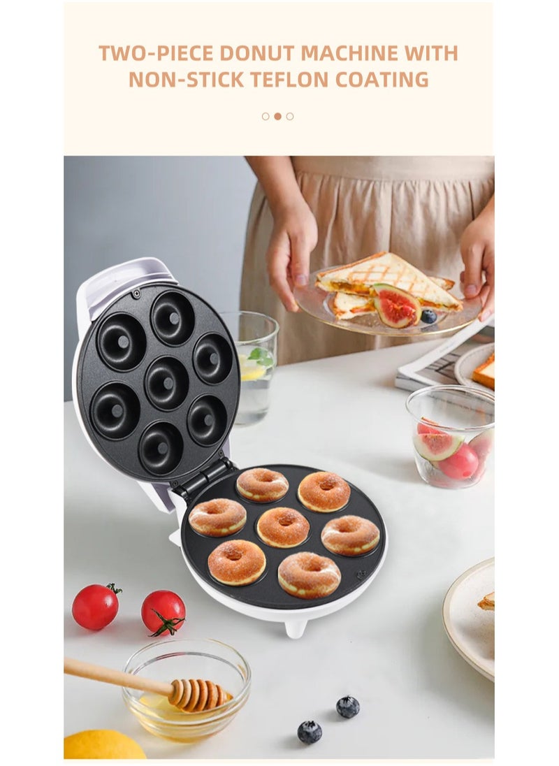 Joyelink - Mini Donut Maker Machine for Home, 1200W Double-Sided Heating Makes 7 Doughnuts with Non-Stick Surface for Kid Breakfast, Snacks, Desserts - Image 1