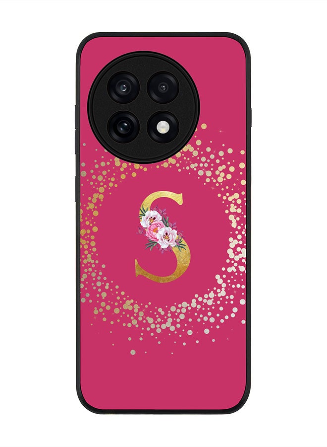 Stylizedd For OnePlus 13R / Ace 5 Pro Case,Slim fit Camera Protection, Shockproof Thin Phone cover  - Custom Monogram Floral - S ( Deep Pink )
