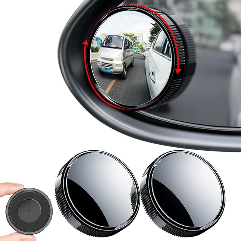 2 Pcs Blind Spot Car Mirror - 2 Inch Reusable Round HD Glass Convex 360° Wide Angle Side Rear View Mirror with Sucker for Cars, SUVs, and Trucks - Image 1