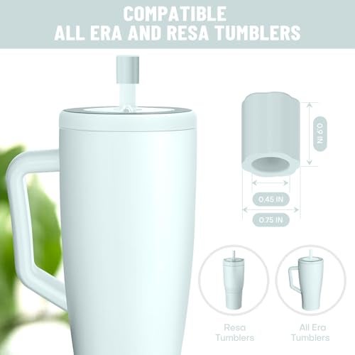 Rolitwils 2 Pack Magnetic Straw Cover, Silicone Leakproof Straw Protector for Tumbler, Compatible with Era/Resa, Drinkware Accessory - Image 2