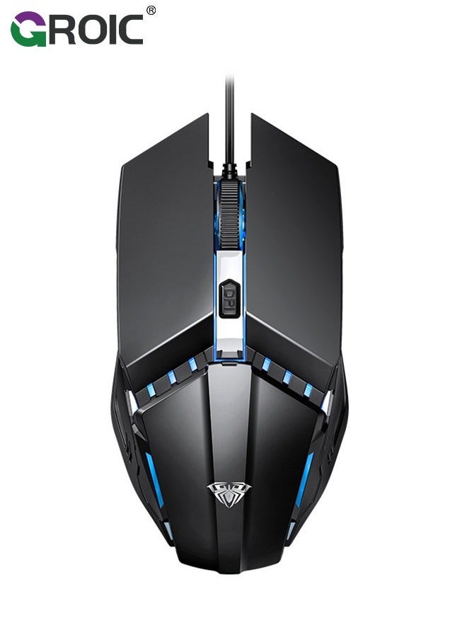 GROIC - Black Mouse Optical Mice USB Wired Wireless mice Computer Ergonomic Mobile Luminous Game Playing Flat abs Laptop Work Notebook - Image 1