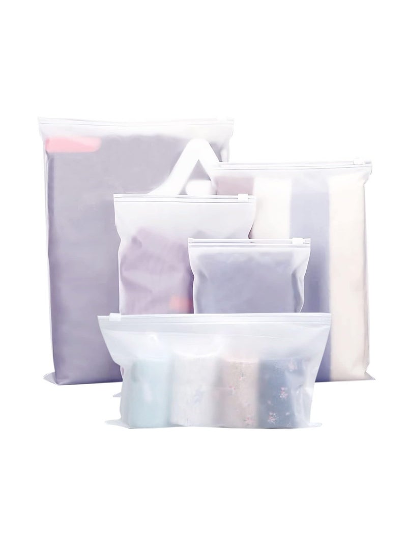 DUNISO 25 Pcs Reusable Ziplock Bags, Plastic Hospital Bags Maternity Essentials Travel Clothes Storage Bags Waterproof Luggage Organiser Pouch for Clothes, Shoes, Cosmetics(5 Size)  - Image 1