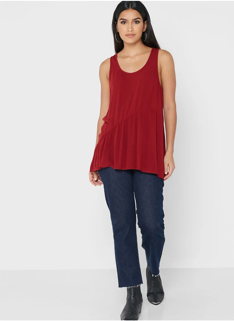 DKNY Sport Drape Detail Round Neck Top