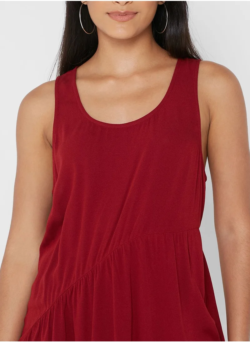 DKNY Sport Drape Detail Round Neck Top