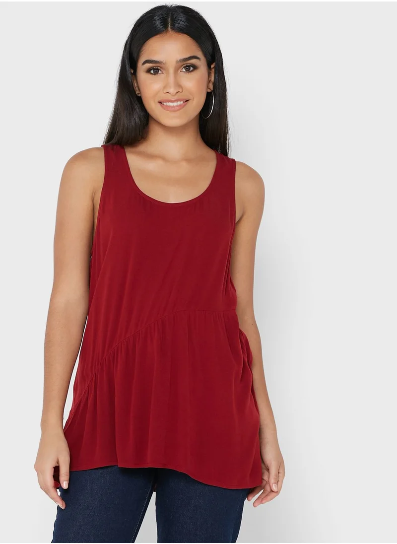 DKNY Sport Drape Detail Round Neck Top