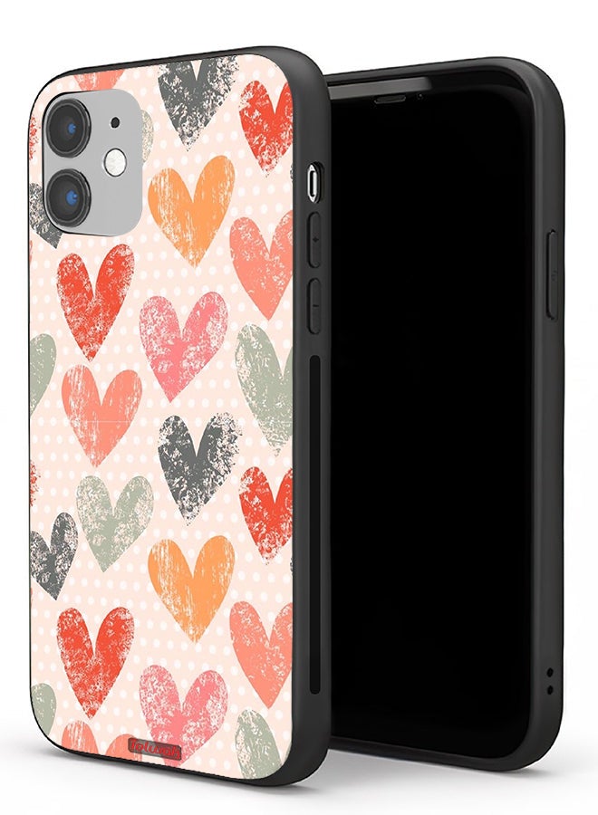 Tolwak Apple iPhone 11 Protective Case Hearts Art - Image 1