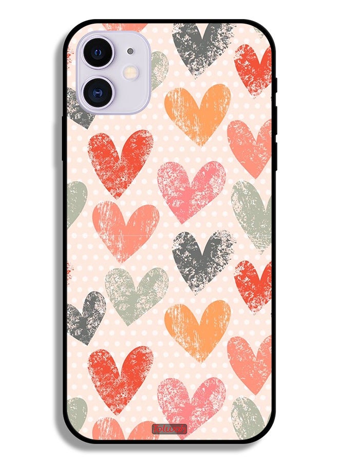 Tolwak Apple iPhone 11 Protective Case Hearts Art - Image 2