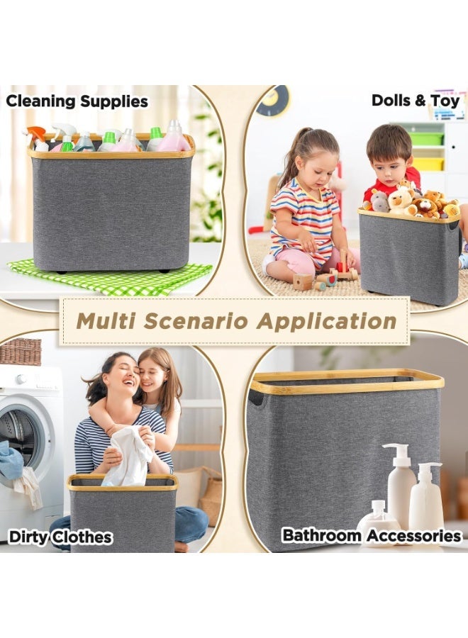 YOUWE7 Toilet Paper Storage, 32L Large Toilet Paper Basket Organizer for Bathroom, Toilet Paper Storage Holder Stand with Lid, Footbase, Handle - Image 2