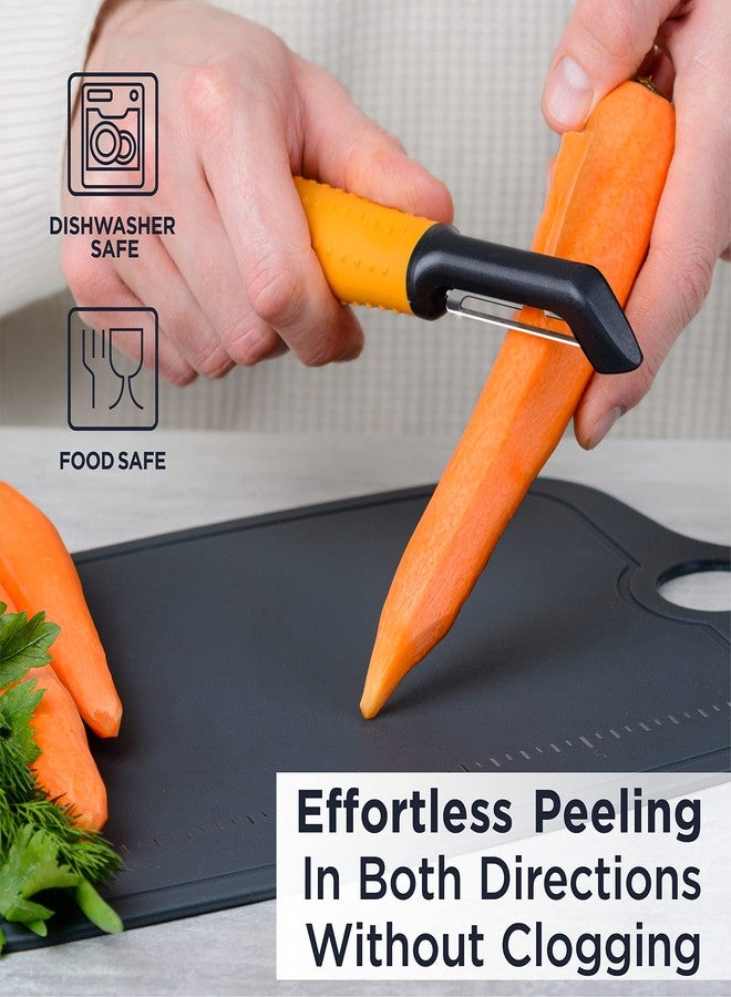 Deiss PRO Swivel Vegetable Peeler - Sharp Stainless Steel Peeler With Easy Non-Slip Hand Grip, Potato Peelers For Kitchen, Fruit, Carrot, Apple, Veggie, Kiwi, Durable, And Dishwasher Safe (ORANGE) - Image 4