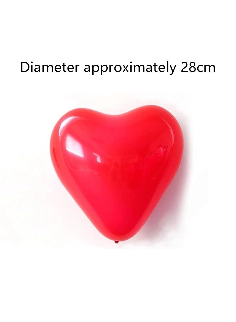 50pcs  Red Color Heart shaped Latex Balloons for Valentines Day,Propose Marriage,Wedding Party，Balloon wedding party decoration, double-layer thick balloons - Image 2