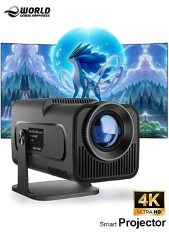 Eworld Mini Portable 4K Projector, 1080P Smart Projector with 300 Ansi Lumens, Wi-Fi 6, Bluetooth 5.0, 180° Rotation, Android 11.0, Hi-Fi Speaker, 150-Inch Screen Display and Auto Keystone Correction  - Image 1