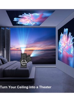 Eworld Mini Portable 4K Projector, 1080P Smart Projector with 300 Ansi Lumens, Wi-Fi 6, Bluetooth 5.0, 180° Rotation, Android 11.0, Hi-Fi Speaker, 150-Inch Screen Display and Auto Keystone Correction  - Image 3