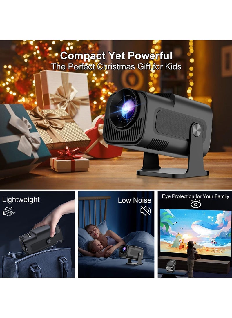 Eworld - Mini Portable 4K Projector, 1080P Smart Projector with 300 Ansi Lumens, Wi-Fi 6, Bluetooth 5.0, 180° Rotation, Android 11.0, Hi-Fi Speaker, 150-Inch Screen Display and Auto Keystone Correction - Image 1