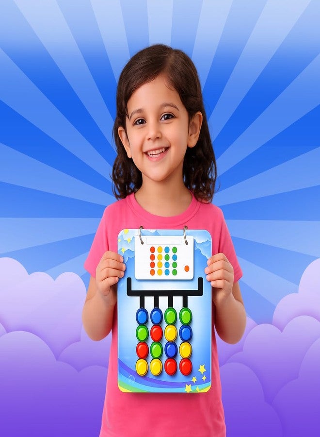 Wishluck Kids Montessori Wooden Slide Puzzle | Color & Pattern Matching Learning Toys for Kids 4-8 Years | Birthday Gift for Boys & Girls | Educational Activity - Image 1