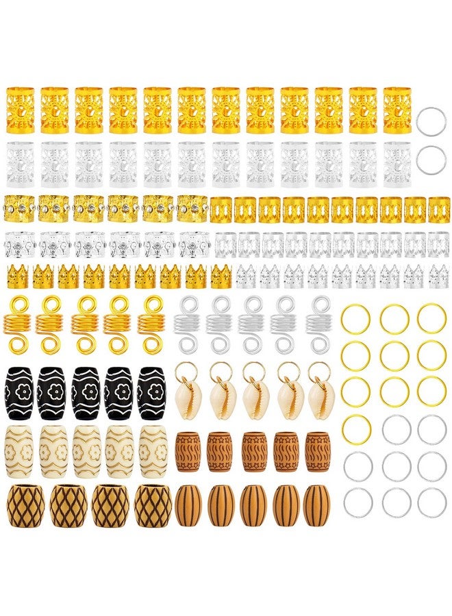 Jelyne 133 Pcs Hair Jewelry For Locs Dreadlock Accessories Hair Decoration Coils Rings Hair Cuffs Shells Imitation Woodlike Tube Beads For Braids - Image 3