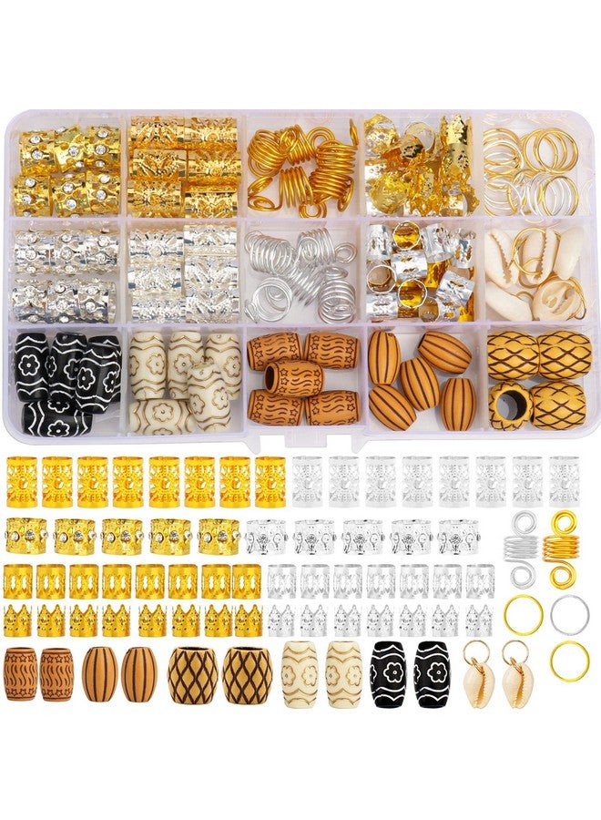 Jelyne 133 Pcs Hair Jewelry For Locs Dreadlock Accessories Hair Decoration Coils Rings Hair Cuffs Shells Imitation Woodlike Tube Beads For Braids - Image 2