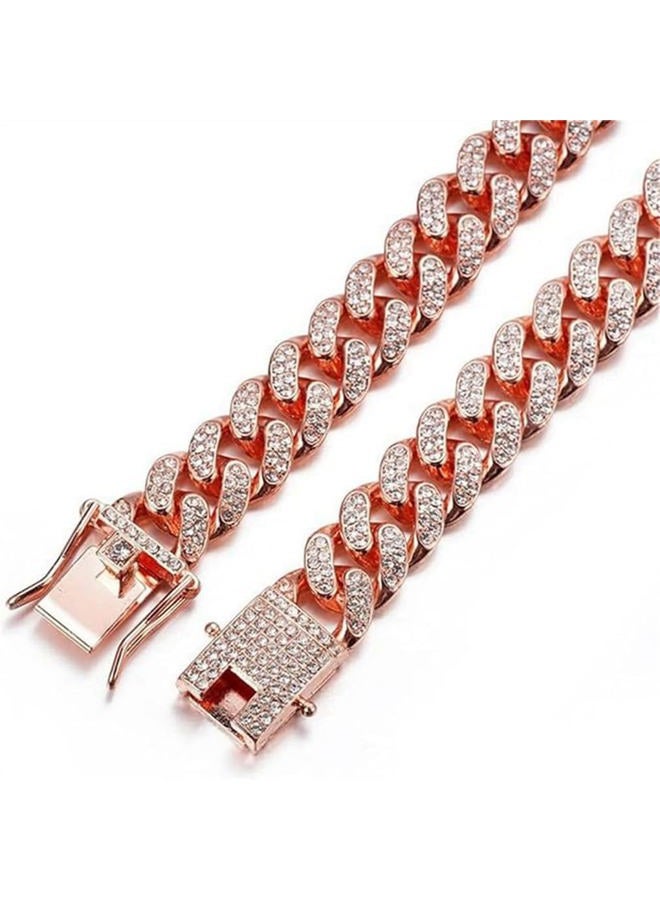 WeimoMonkey Dog Necklace, Gold Puppy Collar,Dog Chain Collars, Cuban Link Chain for Dogs Jewelry Diamond Metal Bling Choke 13mm Wide Pet for Small Medium Large Dogs Cats (8inch) - Image 5