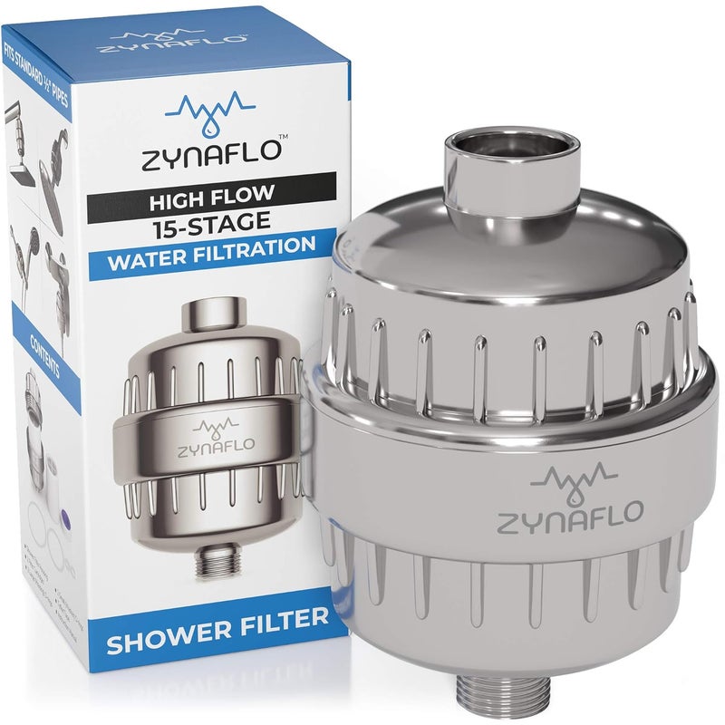 ZYNAFLO 15Stage Shower Filter for Hard Water Chlorine and Heavy Metals - Image 1