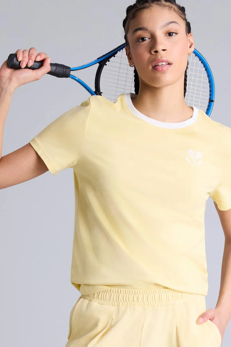 DeFacto Standard Fit Crew Neck Embroidered Sport Print T-Shirt
