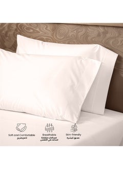 Rest 3-Piece Ivory Plush 160X220 Flat Bedsheet Set Includes 1 Deep Pocket Flat Bedsheet And 2 Pillow Covers, Breathable And Machine Washable  - Image 3