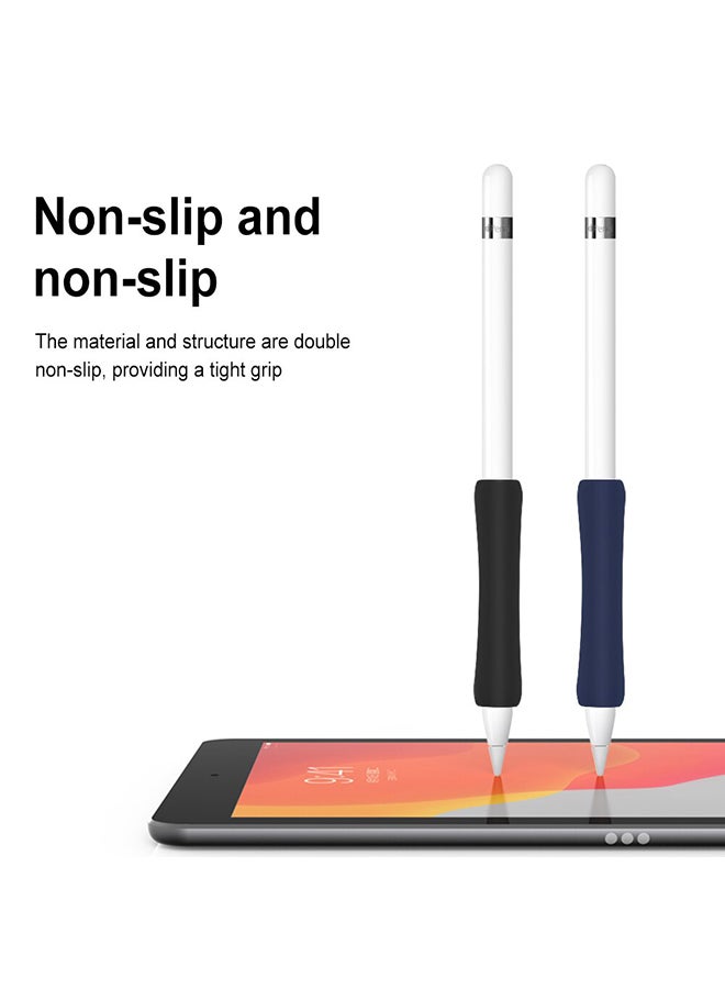 O Ozone Silicone Grip Holder (2 Pack) for Apple Pencil 2nd Generation Protective Pen Cover - Black & Dark Blue - Image 4