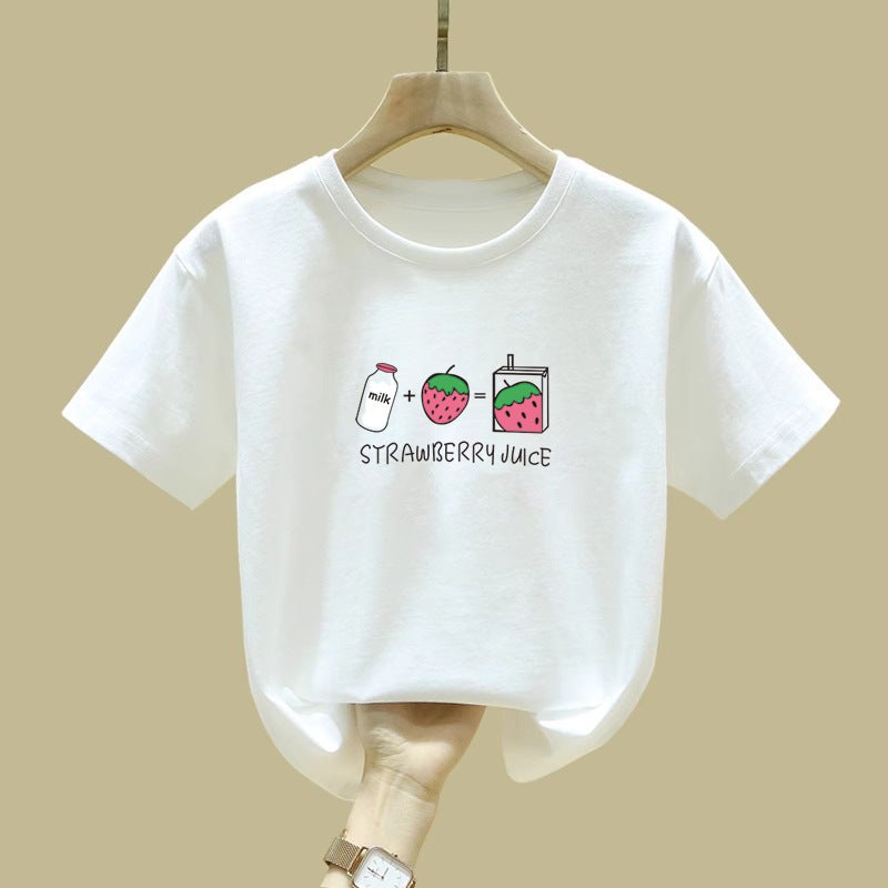 2058# Children'S Clothing Girls Cotton Short Sleeve T-Shirt 2025 Big Children'S Summer Boys Summer Coat Tide - Image 4