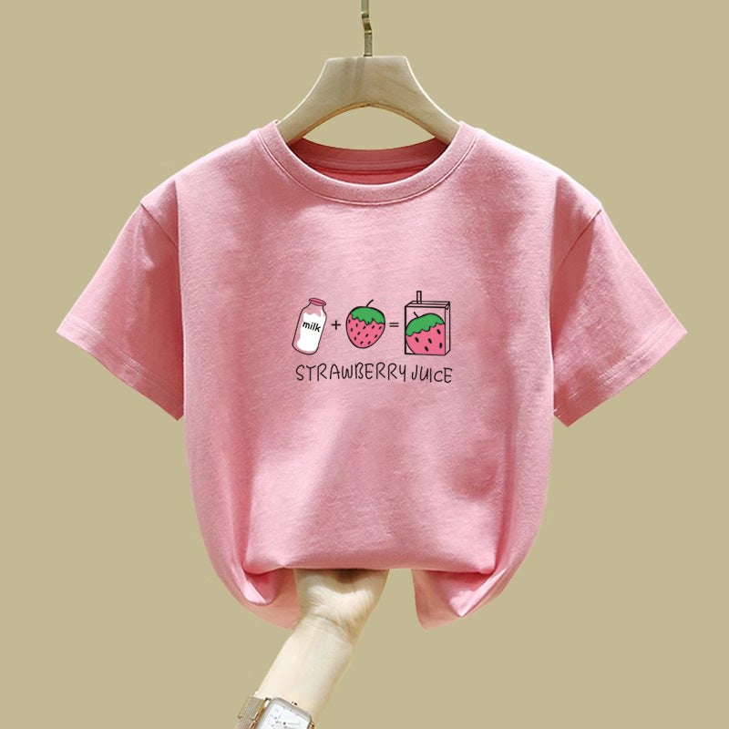 2058# Children'S Clothing Girls Cotton Short Sleeve T-Shirt 2025 Big Children'S Summer Boys Summer Coat Tide - Image 2