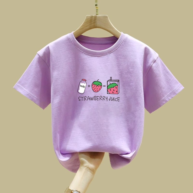 2058# Children'S Clothing Girls Cotton Short Sleeve T-Shirt 2025 Big Children'S Summer Boys Summer Coat Tide - Image 5