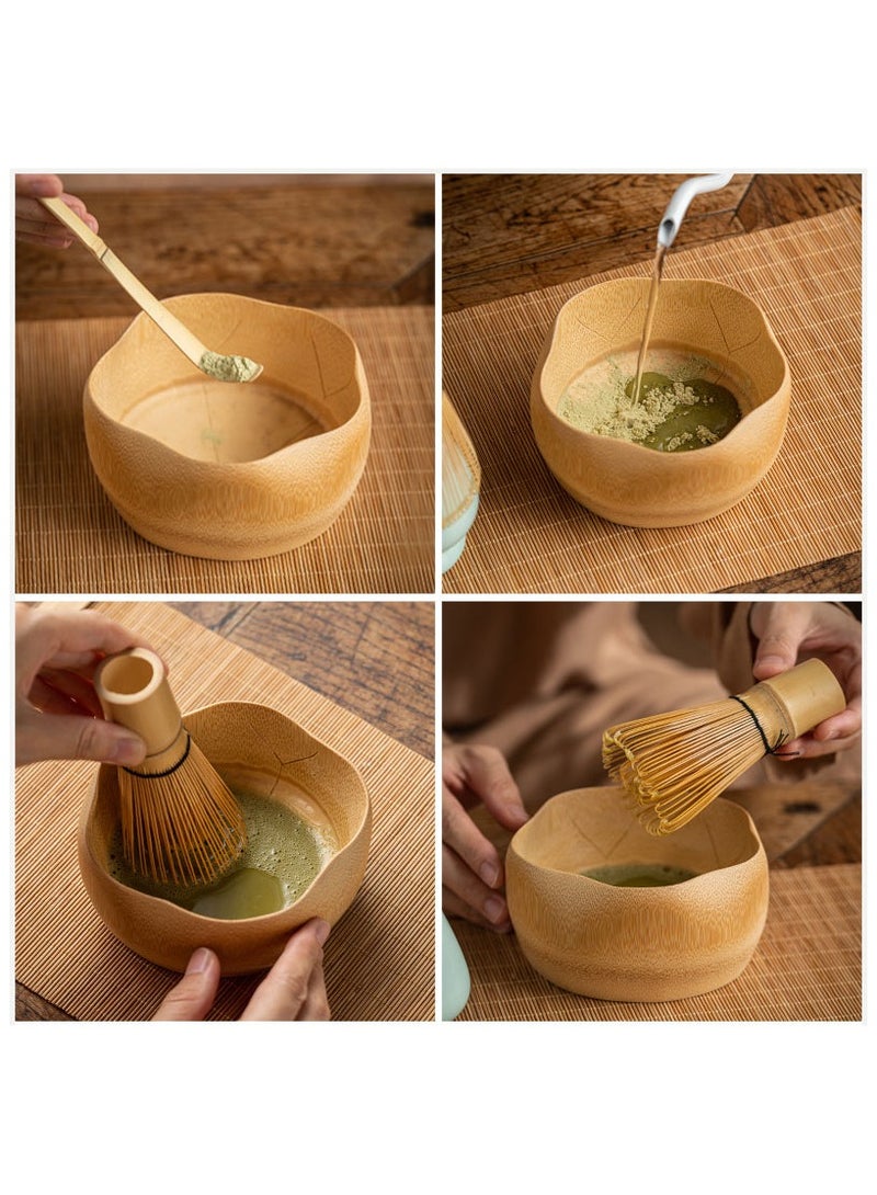 Matcha Set, Traditional Tea Service with Bamboo Bowl, Scoop, Prong Matcha Whisk and Holder, Made of Pure Natural Bamboo  - Image 2