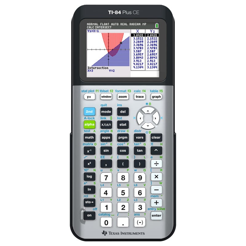 TEXAS INSTRUMENTS آلة حاسبة جرافيك ملونة من تكساس إنسترومنتس TI-84 بلس CE بايثون، رمادي مجرة (معدني) - Image 1