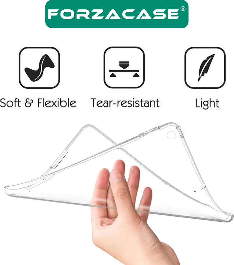 فورزاكاس Compatible with Apple iPad 10.2 - 10.5 Inch Silicone Case Transparent - FC013