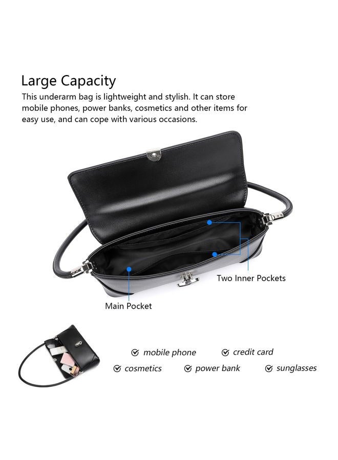 YONBEN Women's PU Shoulder Bag Stylish and Practical bag (Black) - Image 4