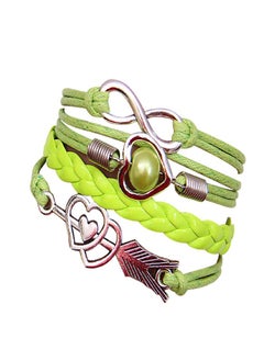 European And American Fashion Retro Cupid's Arrow- Love Pearl Multi-color Leather Rope Multi-layer Bracelet