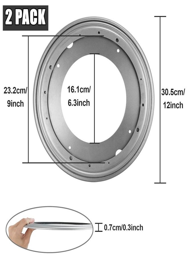 RHBLME 2 Pack Lazy Susan Hardware, 12 Inch 5/16 Thick Turntable Bearings, 1000lbs Load Capacity Heavy Duty Swivel Base for Rotating Table, Kitchen Cabinet - Image 2