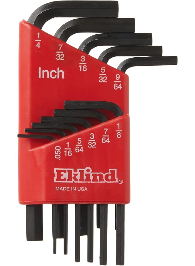 Eklind 10111 Hex L Key Allen Wrench 11Pc Set Sae Inch Sizes .050 1 4 Short Series  - Image 1