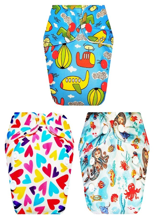 Dumbledo Premium Newborn Cloth Diaper with Integrated Soaker (Pack of 3) | Soft & Gentle | 6-Layer Absorbent Pad | Travel Friendly | Perfect for Indian Summers | 0 - 4 Months | Unisex Baby - Image 1