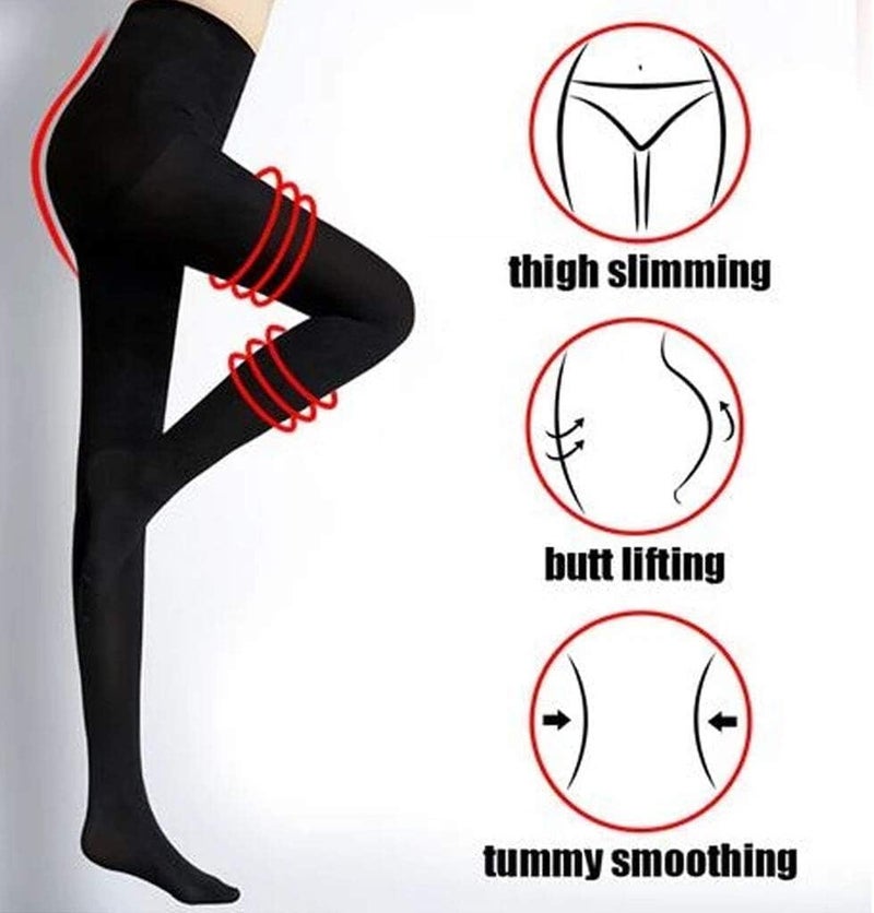 klarako 2 Size Down Compression Pantyhose Legs Shaper Pants Slimming Tights Stockings,High Waist Tummy Compression Pantyhose - Image 2