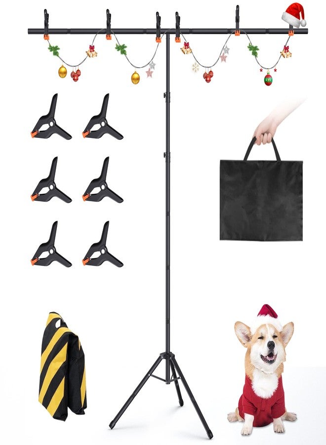 Forlogic T-Shaped Backdrop Stand Kit 8×7.2ft Adjustable Telescopic Photography Backdrop Stand (8×7.2Ft) - Image 1