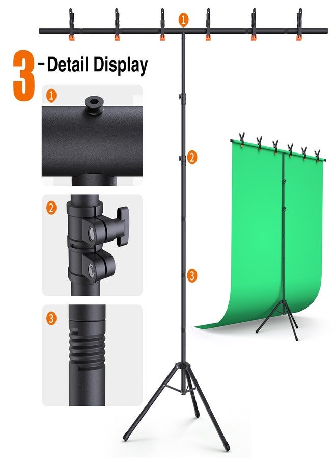 Forlogic T-Shaped Backdrop Stand Kit 8×7.2ft Adjustable Telescopic Photography Backdrop Stand (8×7.2Ft) - Image 4