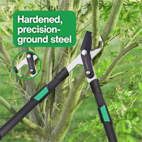 Urbain Green Professional Bypass Lopper by Sharpex with Compound Action, Telescopic Aluminum Handle, 40mm Cutting Capacity, Ideal for Heavy-Duty Garden Pruning and Tree Trimming (Black) - Image 5