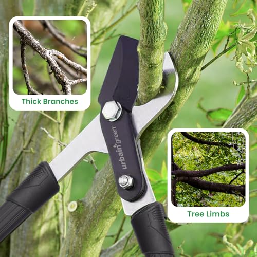 Urbain Green Professional Bypass Lopper by Sharpex with Compound Action, Telescopic Aluminum Handle, 40mm Cutting Capacity, Ideal for Heavy-Duty Garden Pruning and Tree Trimming (Black) - Image 4