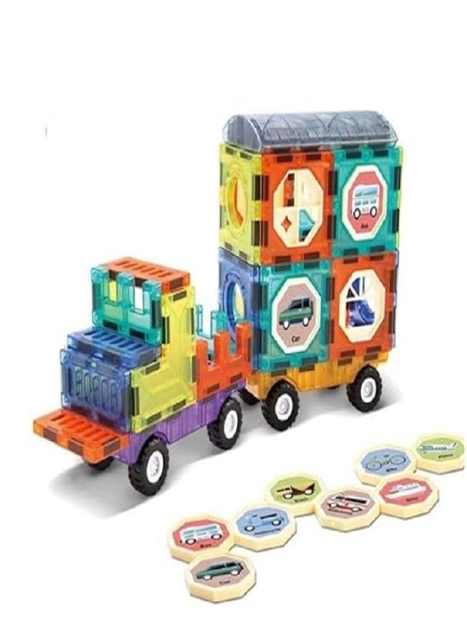 3D magnetic building blocks for children of 41 pieces, fun and educational educational games for children boys and girls from 3-10 years old (multicolored) (light magnetic cube 41 pieces)  - Image 4