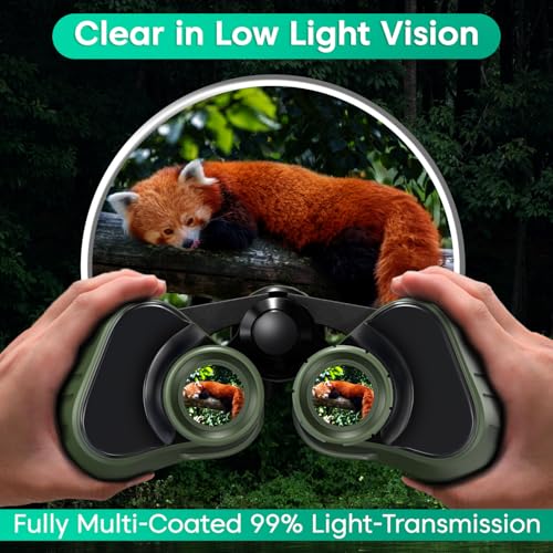 Sounce 8x40 Binoculars for Long Distance | Professional HD Binocular for Adults | BAK4 Porro Prism FMC Optics | Bird Watching Wildlife Trekking Safari | Wide Angle Durbin with Pouch (Green) - Image 5
